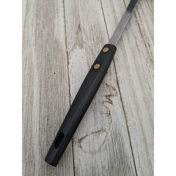 Vintage Kitchen Utensil Stainless Steel Ladle  11 1/2" Black Handle - Picture 3 of 8